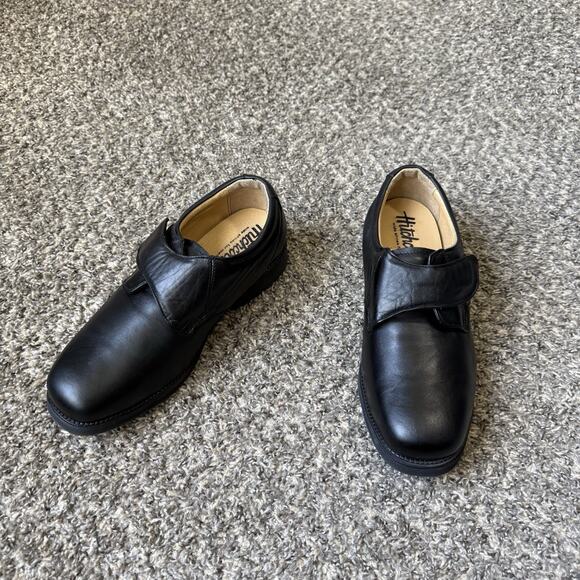 Hitchcock Men Black Moc Monk Strap Comfort Walking Shoes Loafers 9.5 6E Leather - Picture 3 of 13